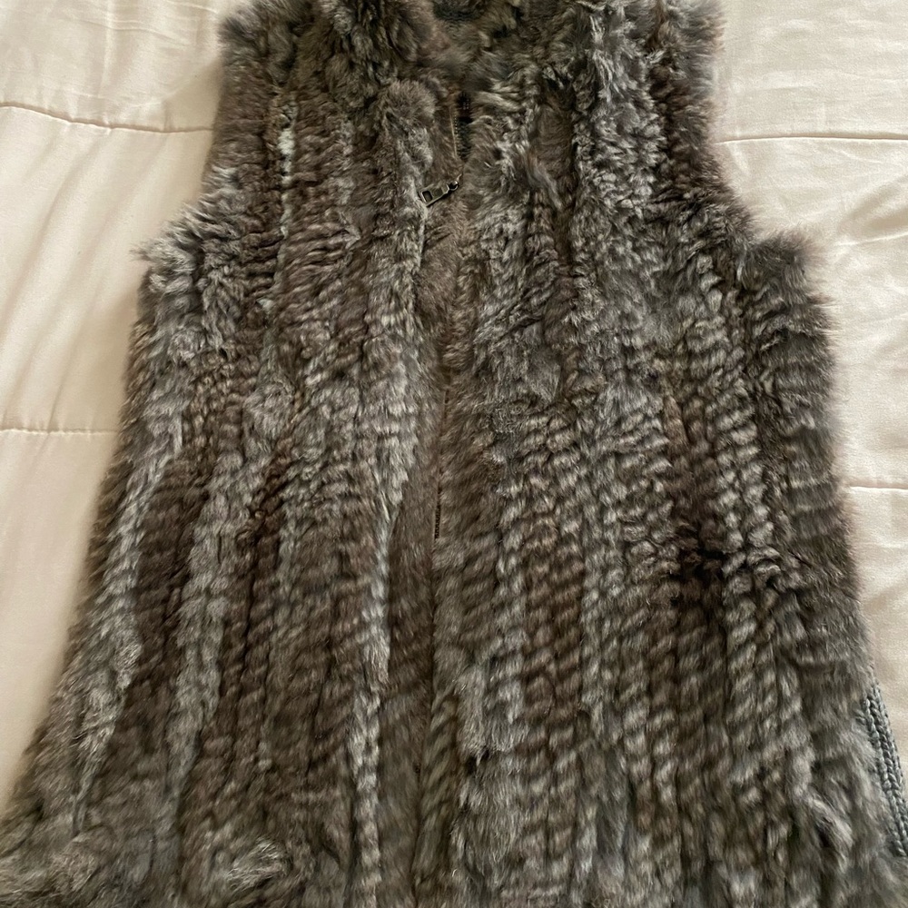 Faux Fur Vest in Gray